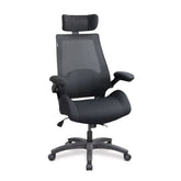 Nautilus Designs Resolute High Back 24 Hour Mesh Task Operator Office Chair With Folding Arms and Optional Headrest Black - BCM/L1305/BK DD
